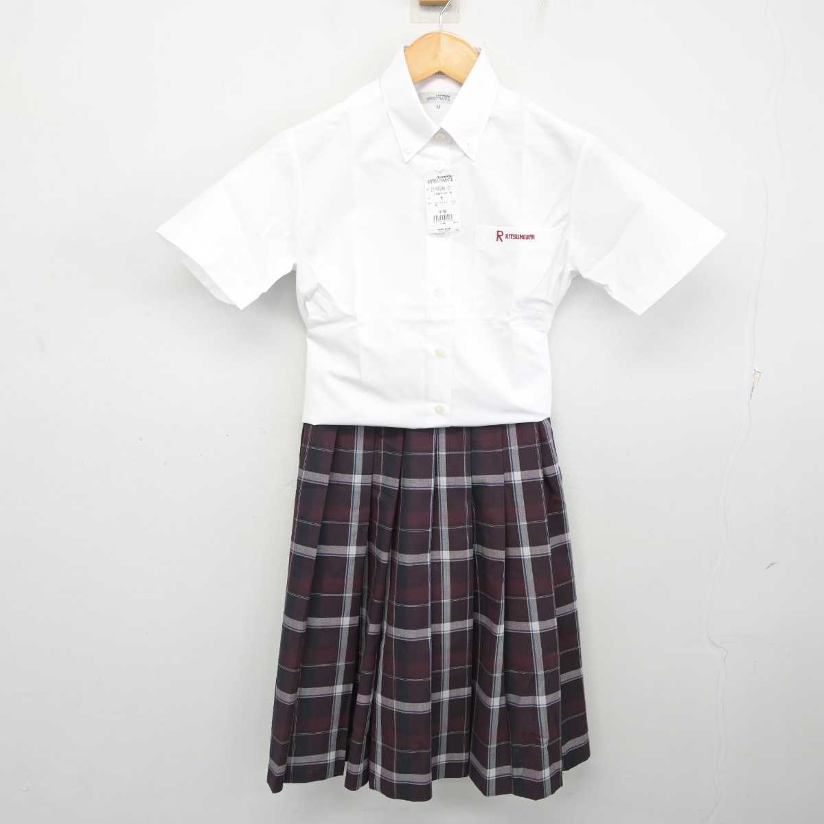 【中古】滋賀県 立命館守山中学校 女子制服 2点 (シャツ・スカート) sf078191