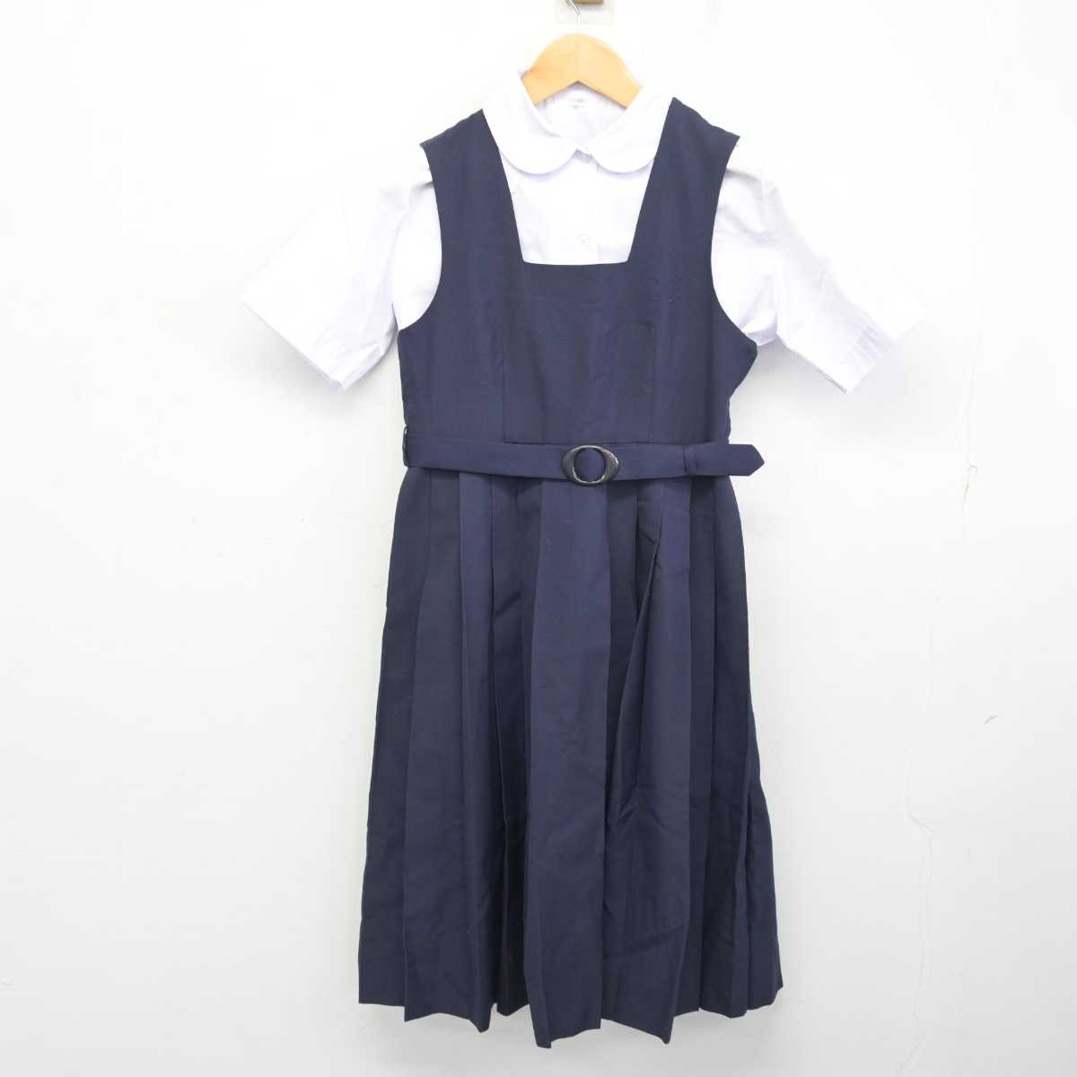 【中古】埼玉県 谷塚中学校 女子制服 2点 (シャツ・ジャンパースカート) sf078211