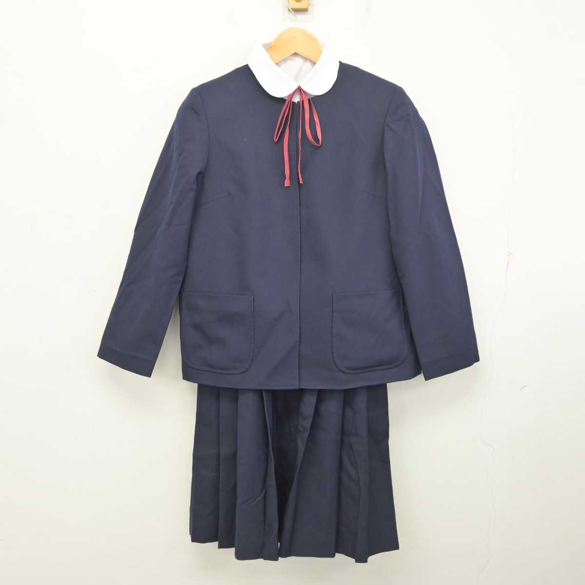 【中古】埼玉県 谷塚中学校 女子制服 4点 (ブレザー・シャツ・ジャンパースカート) sf078212