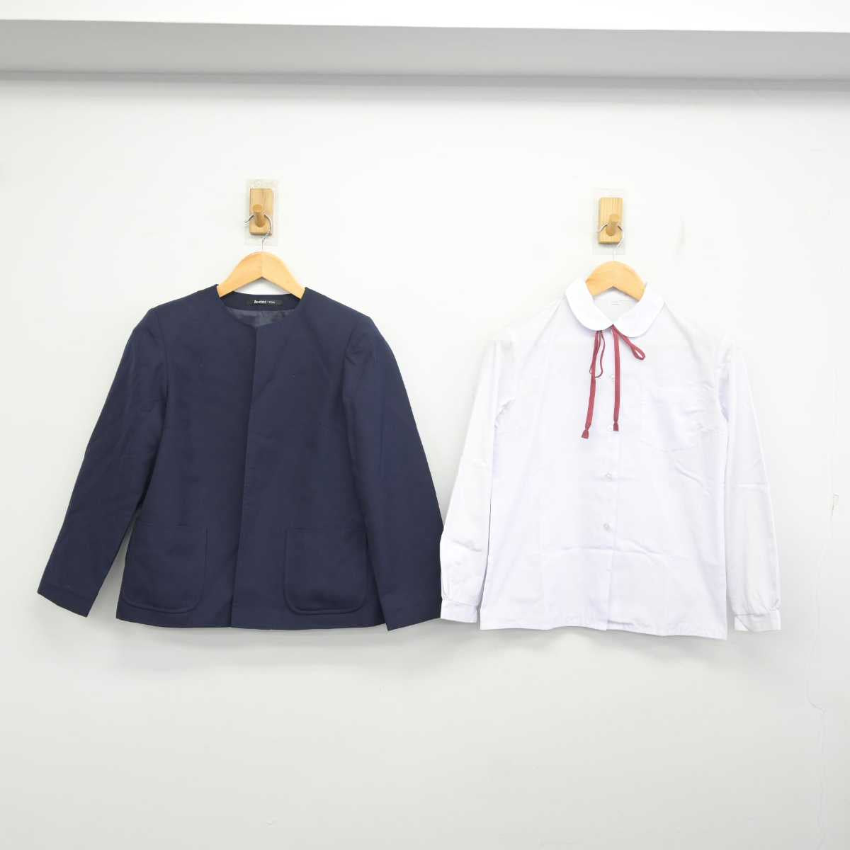 【中古】埼玉県 谷塚中学校 女子制服 4点 (ブレザー・シャツ・ジャンパースカート) sf078212