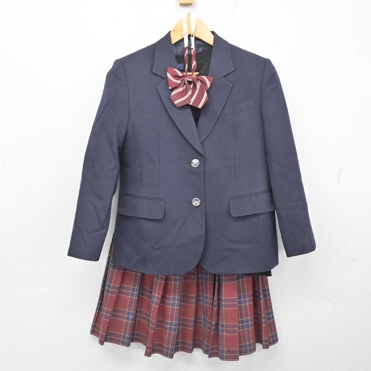 【中古】埼玉県 八潮南高等学校 女子制服 4点 (ブレザー・ニット・スカート) sf078213