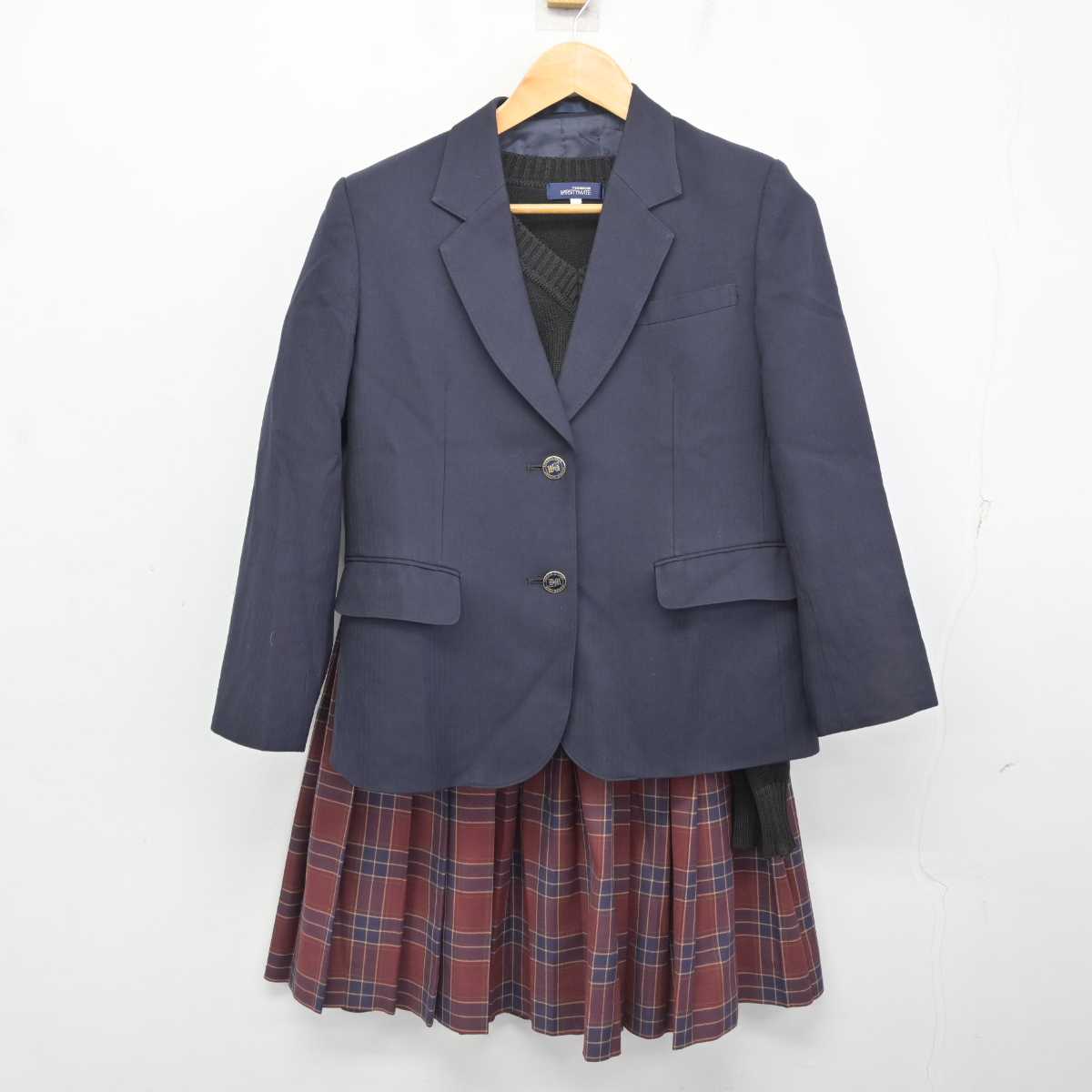 【中古】埼玉県 八潮南高等学校 女子制服 3点 (ブレザー・ニット・スカート) sf078214