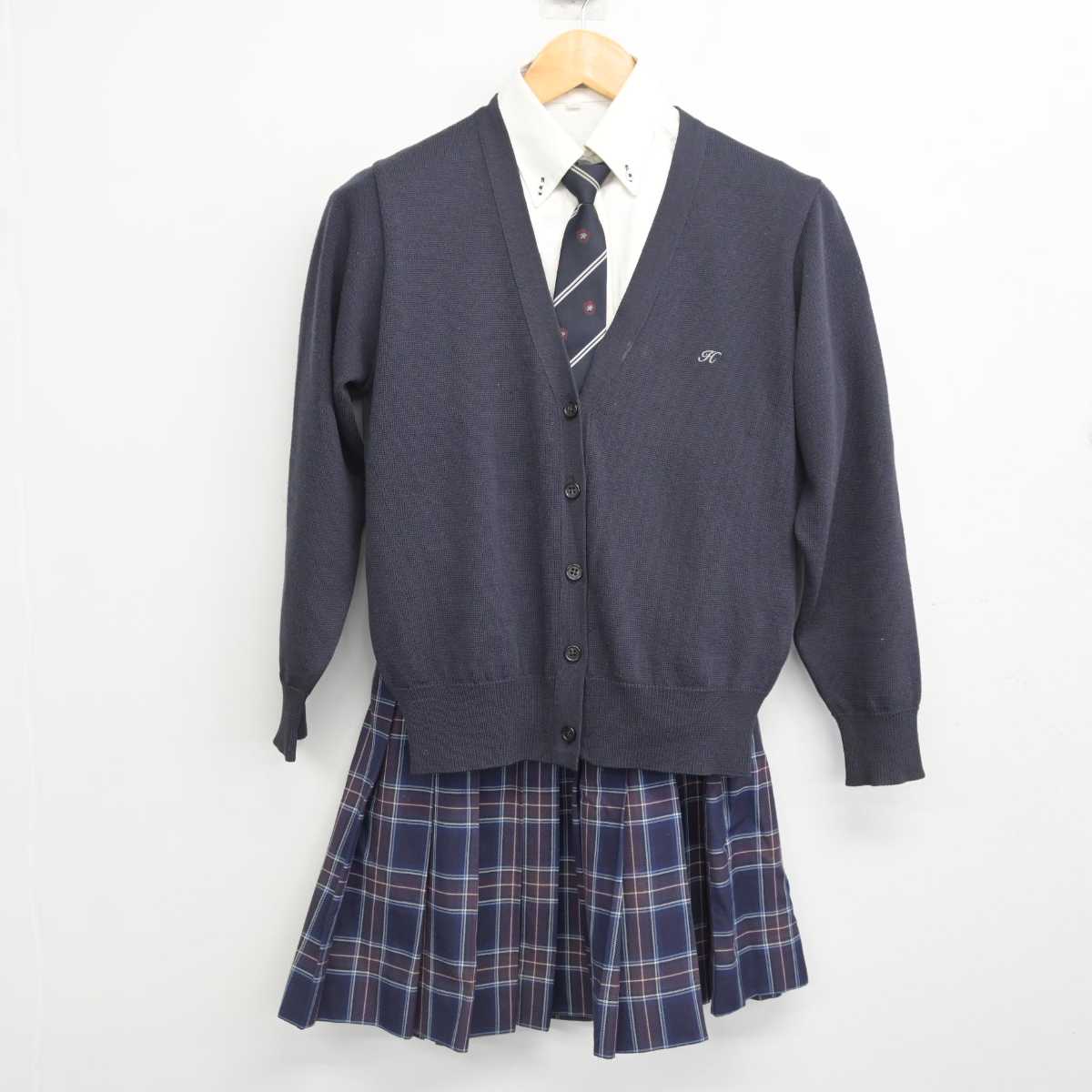 【中古】神奈川県 白鵬女子高等学校 女子制服 5点 (ブレザー・ニット・シャツ・スカート) sf078217