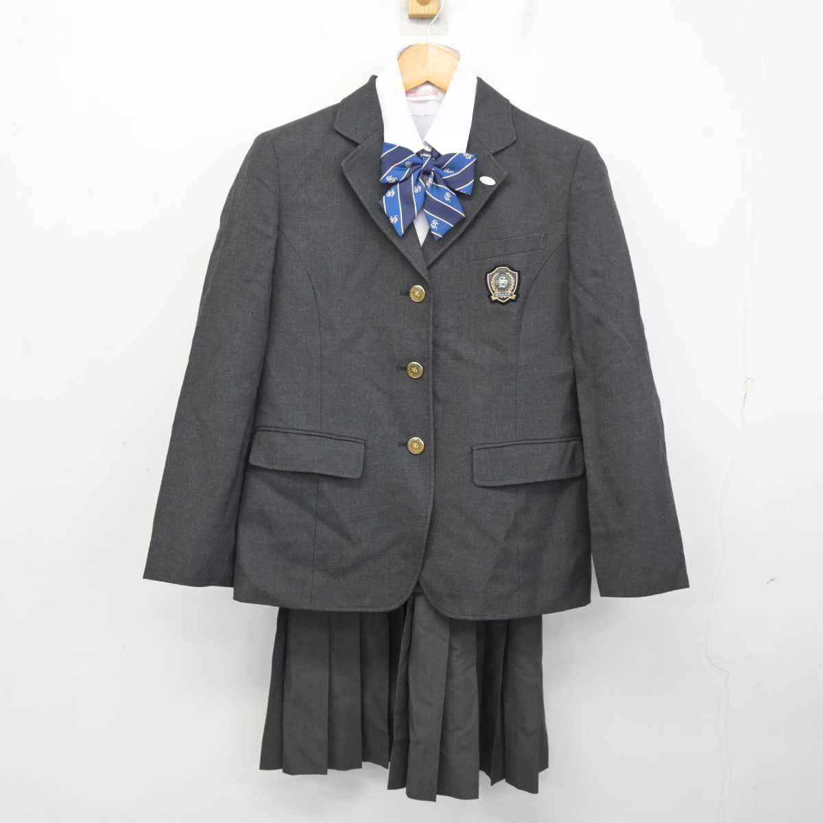 【中古】大阪府 大阪産業大学附属高等学校 女子制服 5点 (ブレザー・シャツ・スカート) sf078227