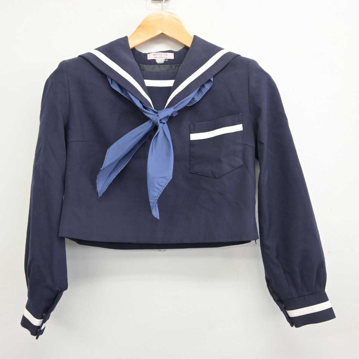 【中古】熊本県 熊本市立藤園中学校 女子制服 3点 (セーラー服・ジャンパースカート) sf078244