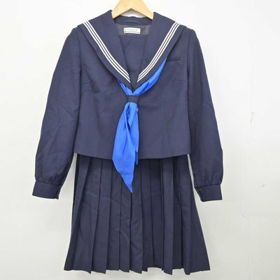 【中古】福岡県 津屋崎中学校 女子制服 3点 (セーラー服・スカート) sf078250