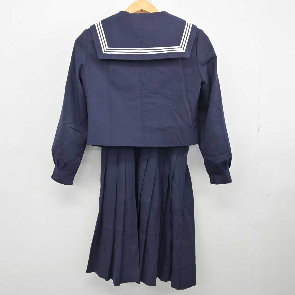 【中古】福岡県 津屋崎中学校 女子制服 3点 (セーラー服・スカート) sf078251