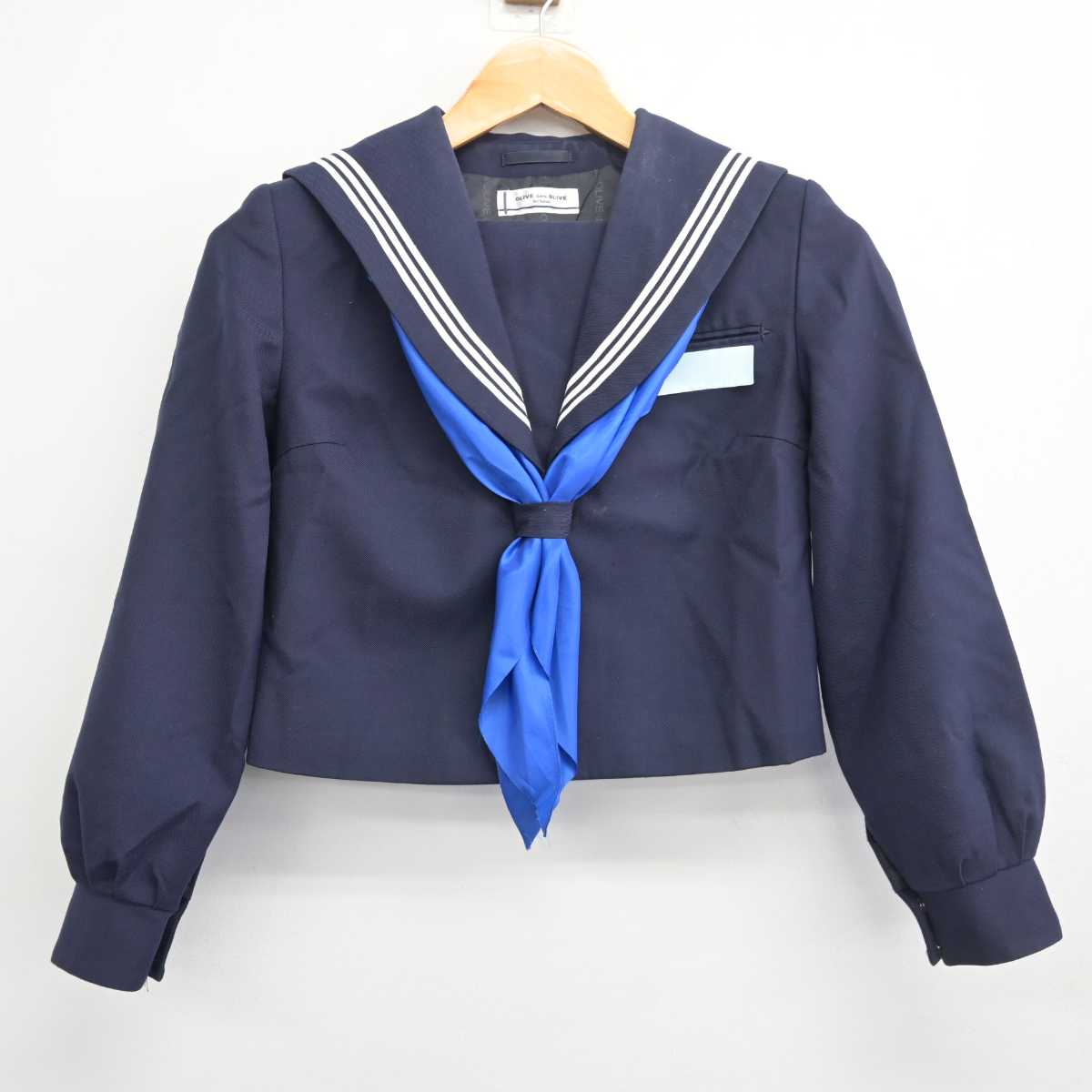 【中古】福岡県 津屋崎中学校 女子制服 3点 (セーラー服・スカート) sf078251