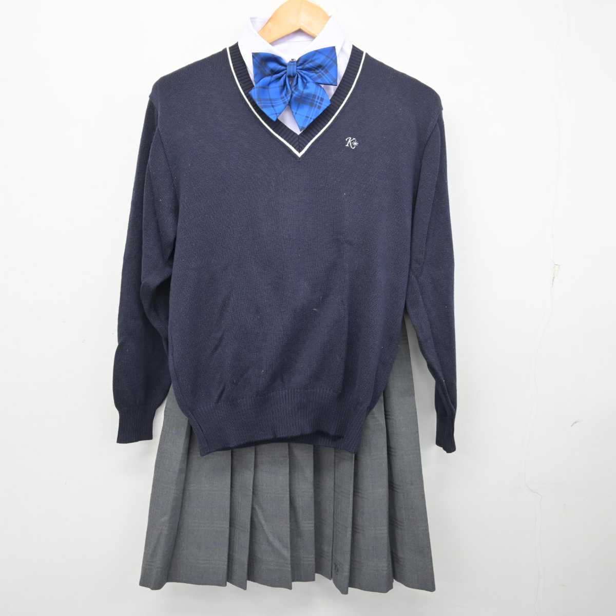 【中古】東京都 啓明学園中学高等学校 女子制服 5点 (ブレザー・ニット・シャツ・スカート) sf078260