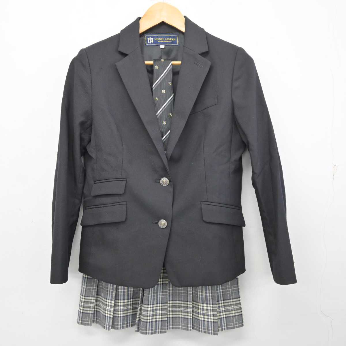 【中古】三重県 日生学園第一高等学校 女子制服 4点 (ブレザー・ニット・スカート) sf078276