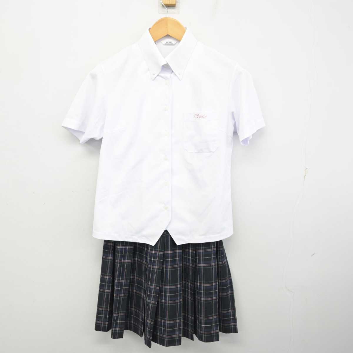 【中古】福岡県 星琳高等学校 女子制服 2点 (シャツ・スカート) sf078294