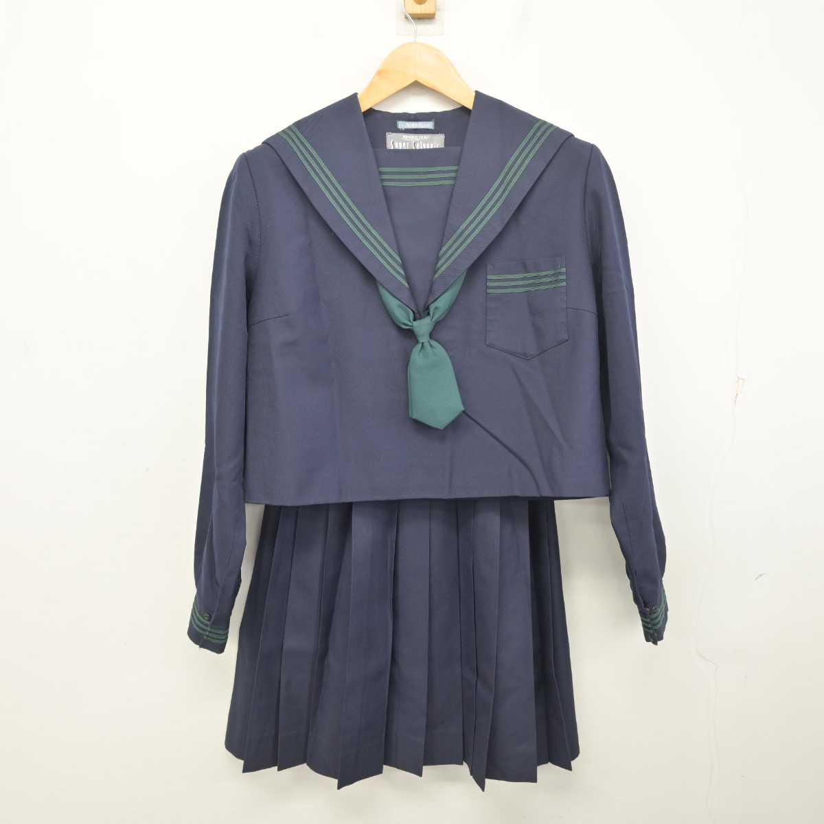 【中古】奈良県 桜井中学校 女子制服 3点 (セーラー服・スカート) sf078301