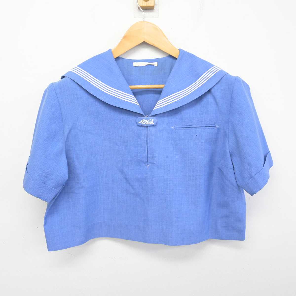 【中古】福岡県 朝倉高等学校 女子制服 2点 (セーラー服・スカート) sf078312