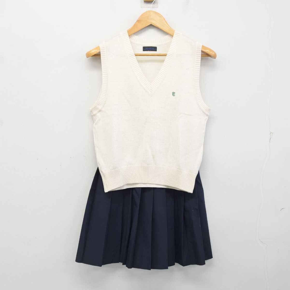 【中古】東京都 芝小学校 女子制服 2点 (ニットベスト・スカート) sf078337