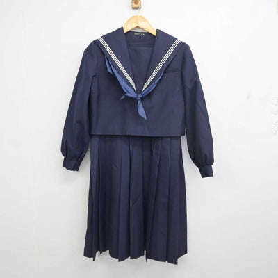 【中古】福岡県 香椎第二中学校 女子制服 3点 (セーラー服・ジャンパースカート) sf078368