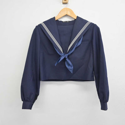 【中古】福岡県 香椎第二中学校 女子制服 3点 (セーラー服・ジャンパースカート) sf078369