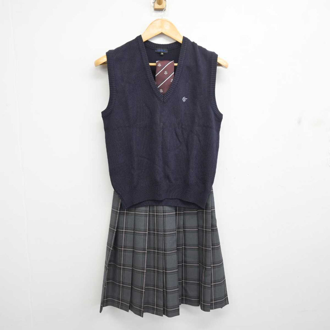 中古】北海道 帯広大谷高等学校 女子制服 3点 (ニットベスト・スカート) sf078379 | 中古制服通販パレイド