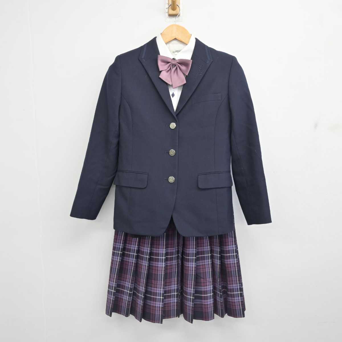 【中古】岡山県 倉敷翠松高等学校 女子制服 5点 (ブレザー・ニット・シャツ・スカート) sf078392