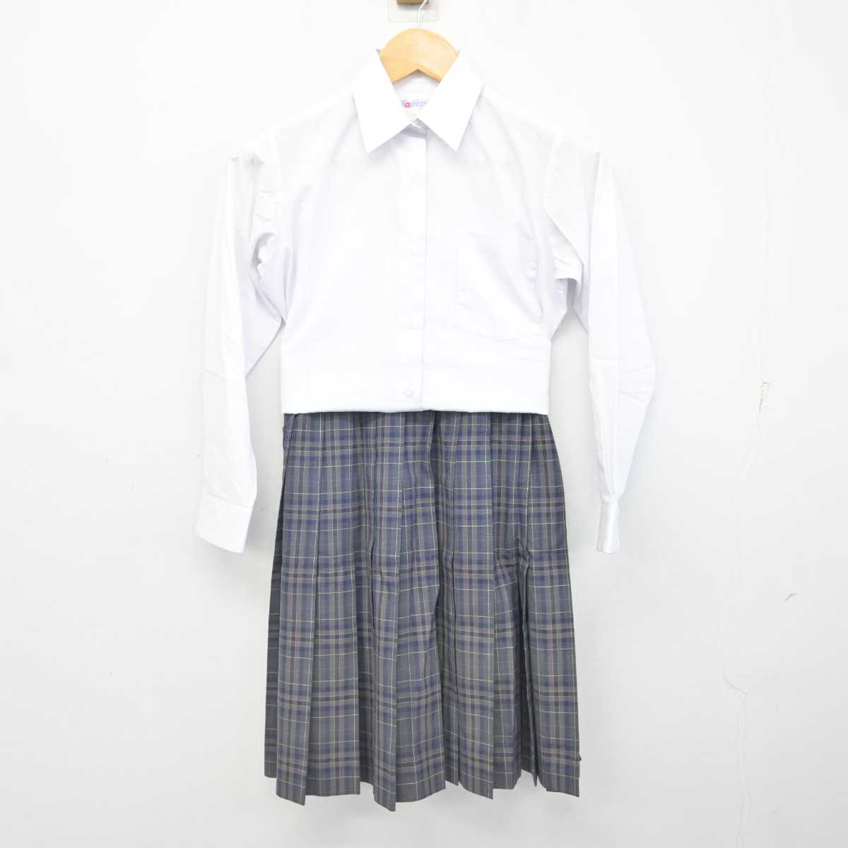 【中古】茨城県 つくば工科高等学校 女子制服 2点 (シャツ・スカート) sf078411