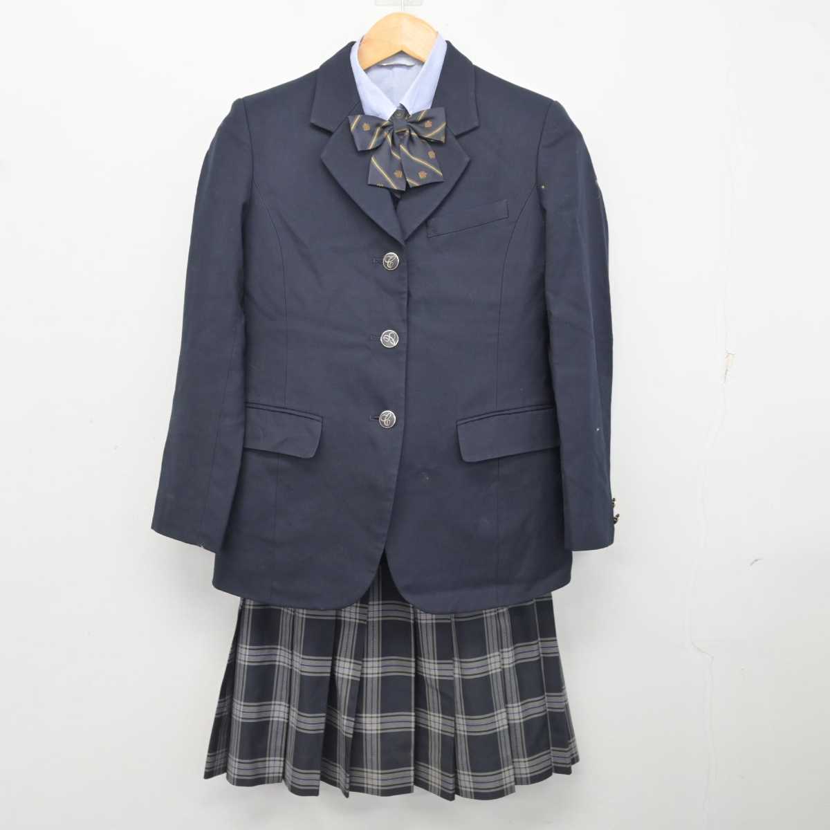 【中古】東京都 千早高等学校 女子制服 5点 (ブレザー・ニット・シャツ・スカート) sf078448