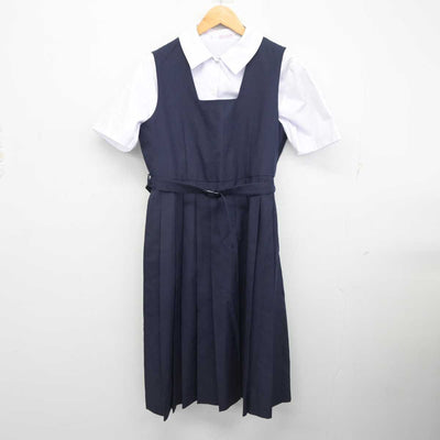 【中古】千葉県 湖北台中学校 女子制服 3点 (シャツ・ジャンパースカート) sf078481