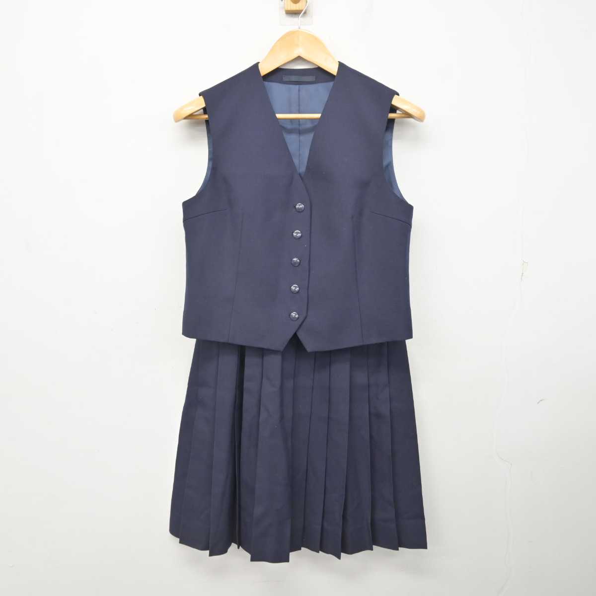 【中古】千葉県 船橋高等学校 女子制服 3点 (ブレザー・ベスト・スカート) sf078486