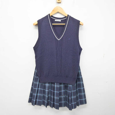 【中古】千葉県 西武台千葉高等学校 女子制服 2点 (ニットベスト・スカート) sf078496