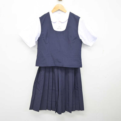 【中古】千葉県 都賀中学校 女子制服 3点 (ベスト・シャツ・スカート) sf078499