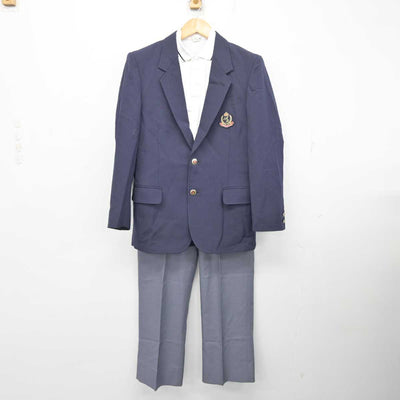 【中古】東京都  足立区立第九中学校 男子制服 4点 (ブレザー・ニット・シャツ・ズボン) sf078511