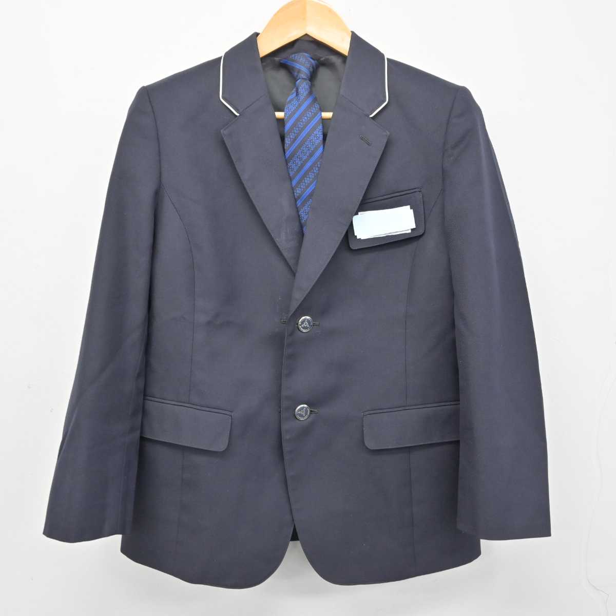 【中古】福岡県 花畑中学校 男子制服 2点 (ブレザー) sf078545