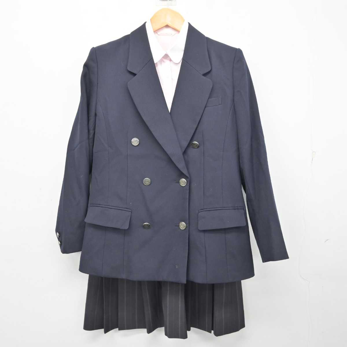 【中古】埼玉県 久喜高等学校 女子制服 4点 (ブレザー・シャツ・スカート) sf078547