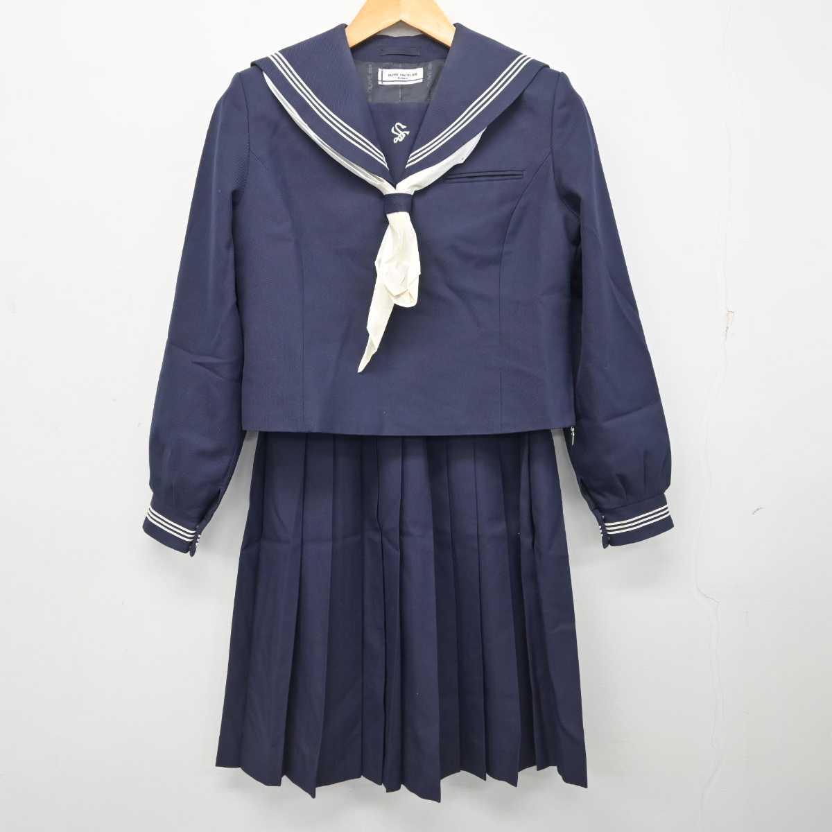 【中古】神奈川県 湘光中学校 女子制服 3点 (セーラー服・スカート) sf078556