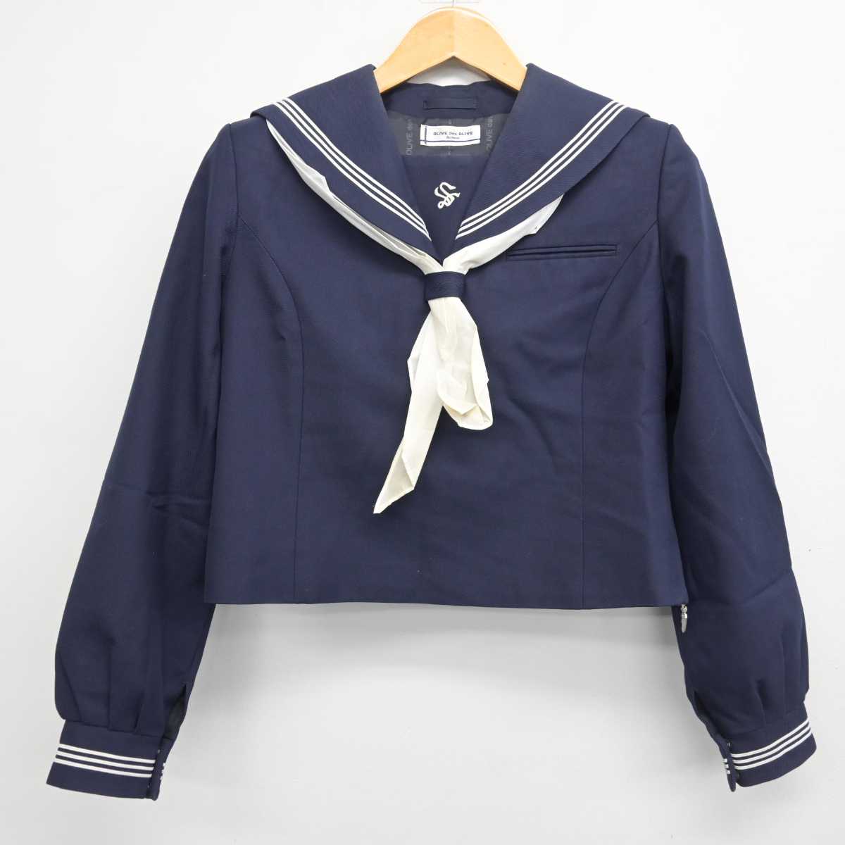 【中古】神奈川県 湘光中学校 女子制服 3点 (セーラー服・スカート) sf078556