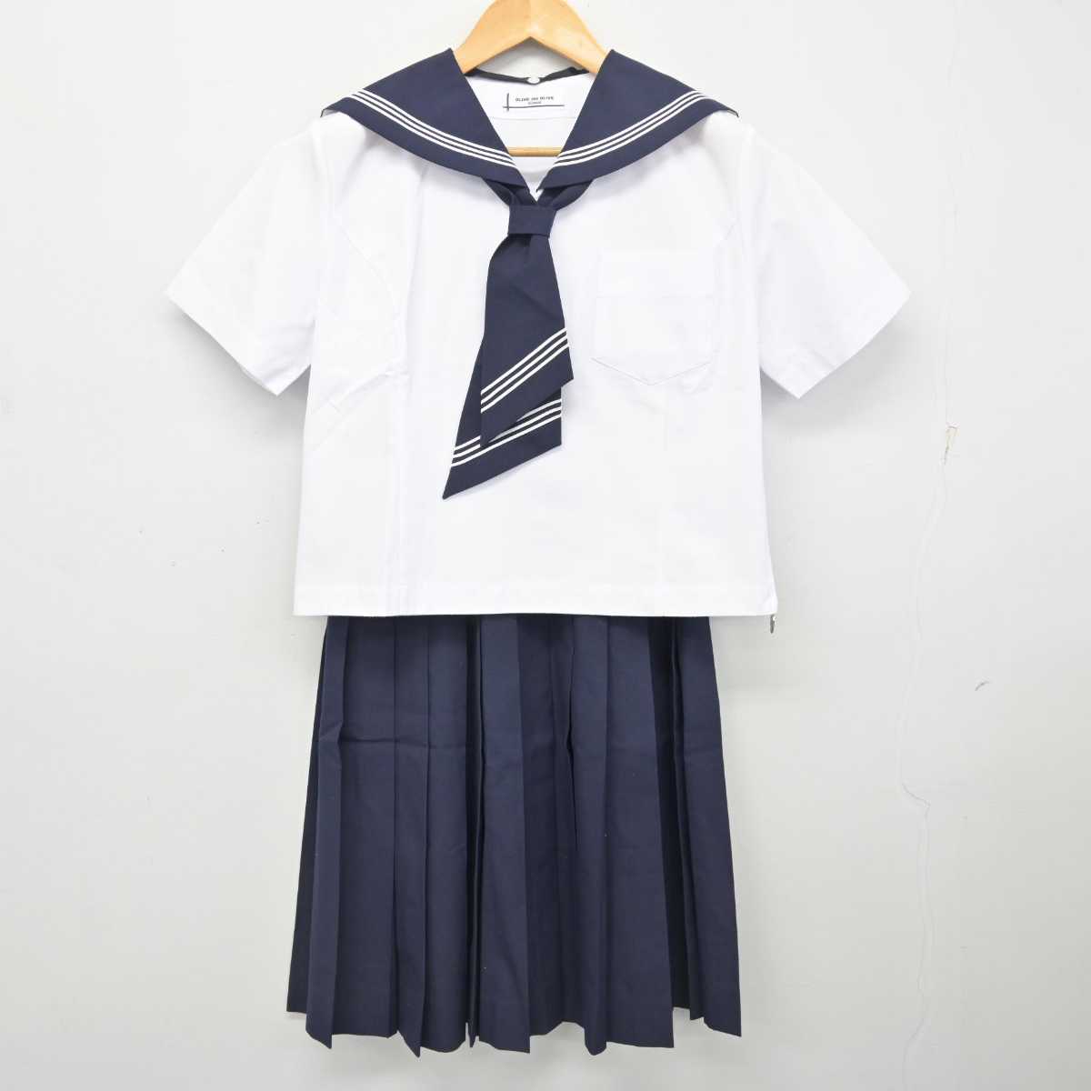 【中古】神奈川県 湘光中学校 女子制服 3点 (セーラー服・スカート) sf078558