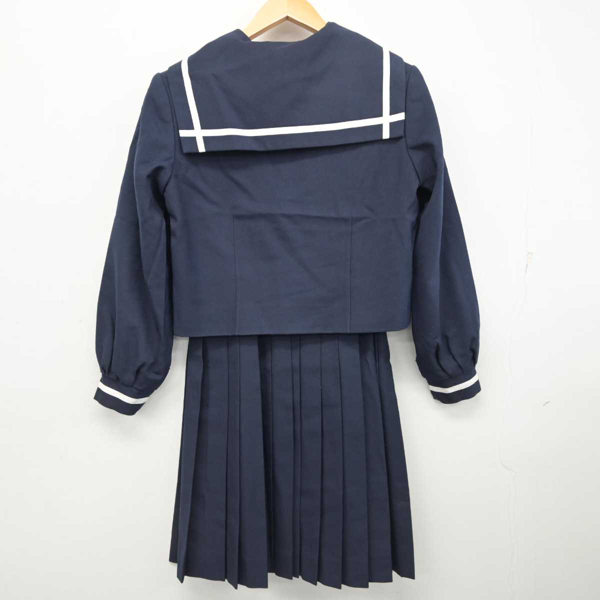 【中古】福島県 植田中学校 女子制服 3点 (セーラー服・スカート) sf078564