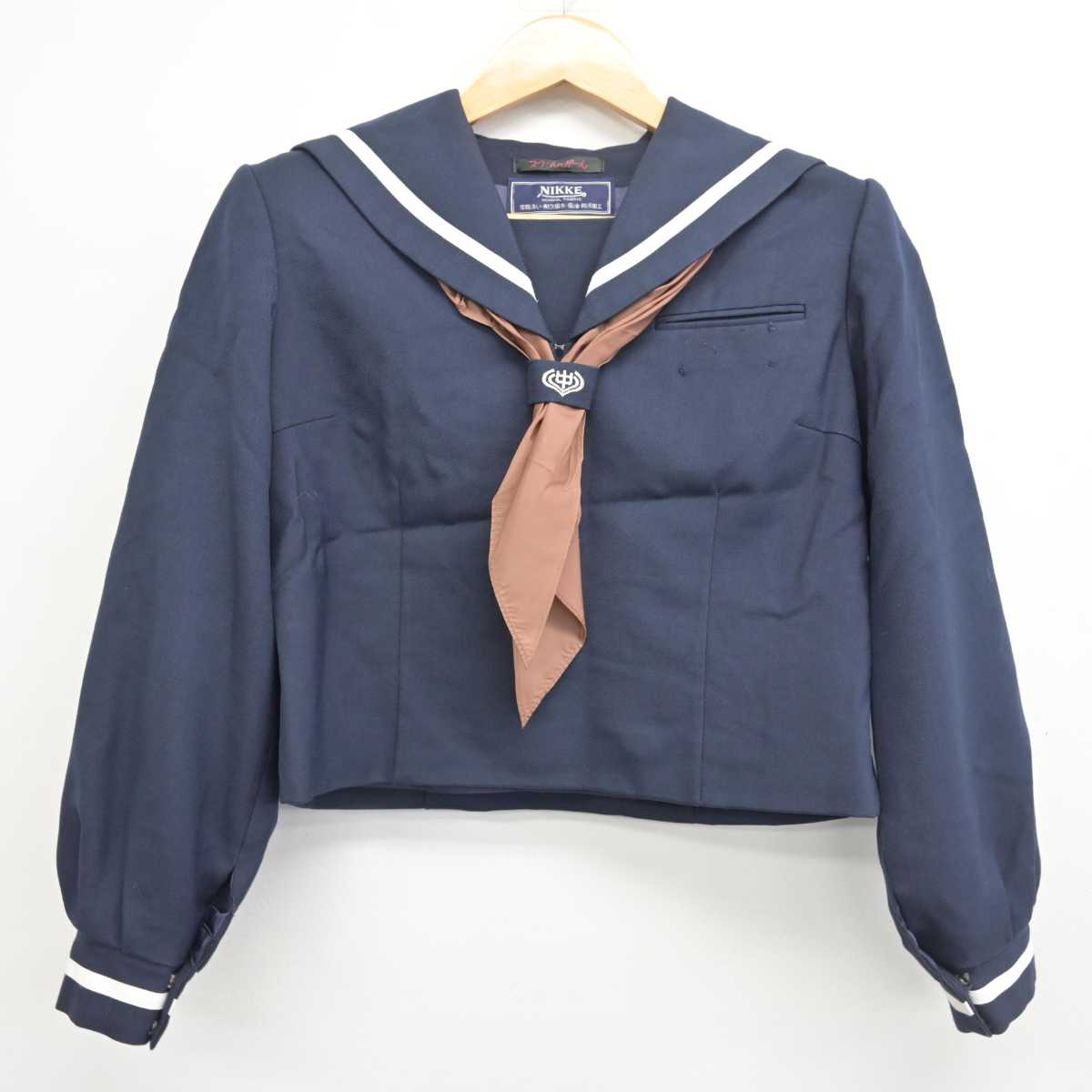 【中古】福島県 植田中学校 女子制服 3点 (セーラー服・スカート) sf078564