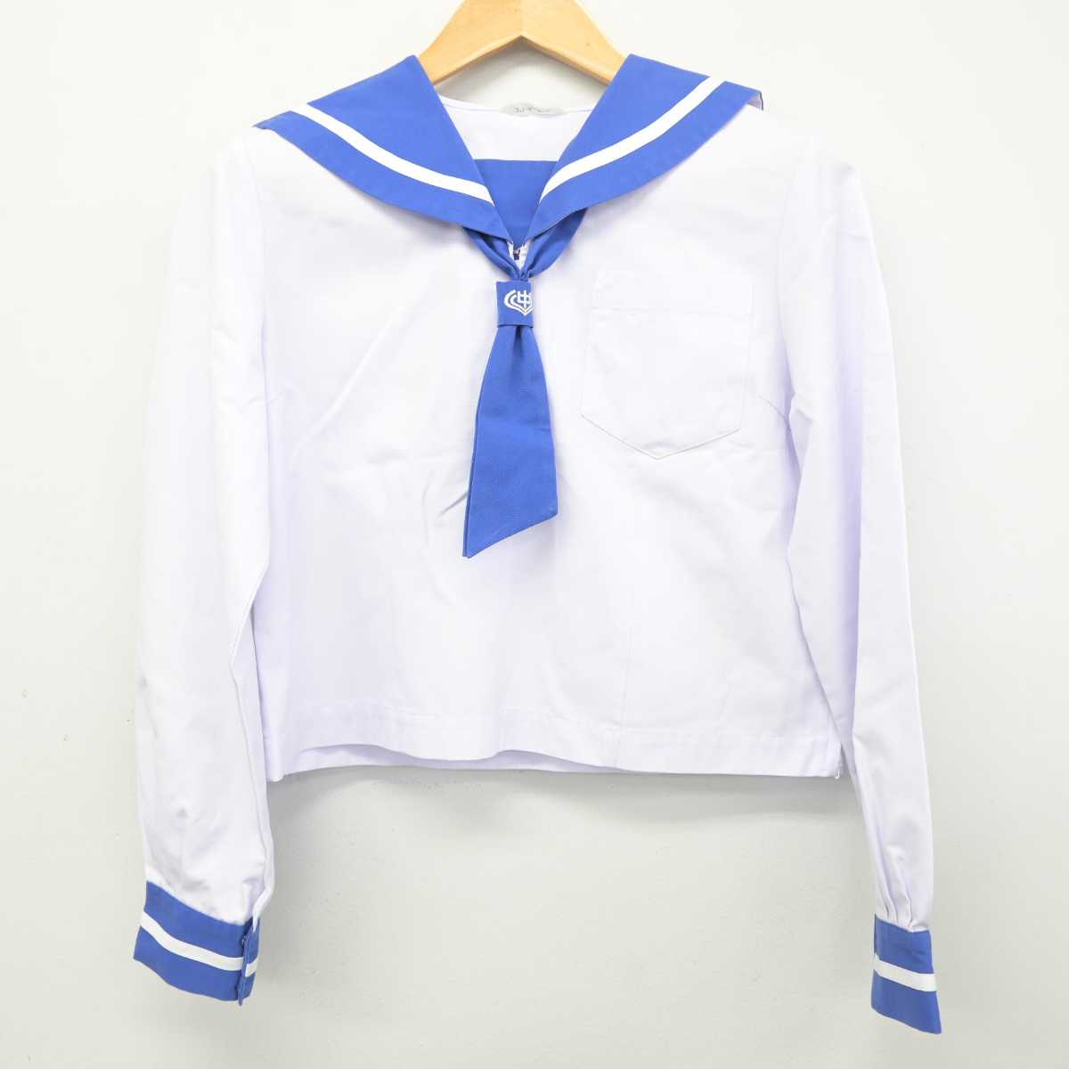 【中古】福島県 植田中学校 女子制服 2点 (セーラー服) sf078565