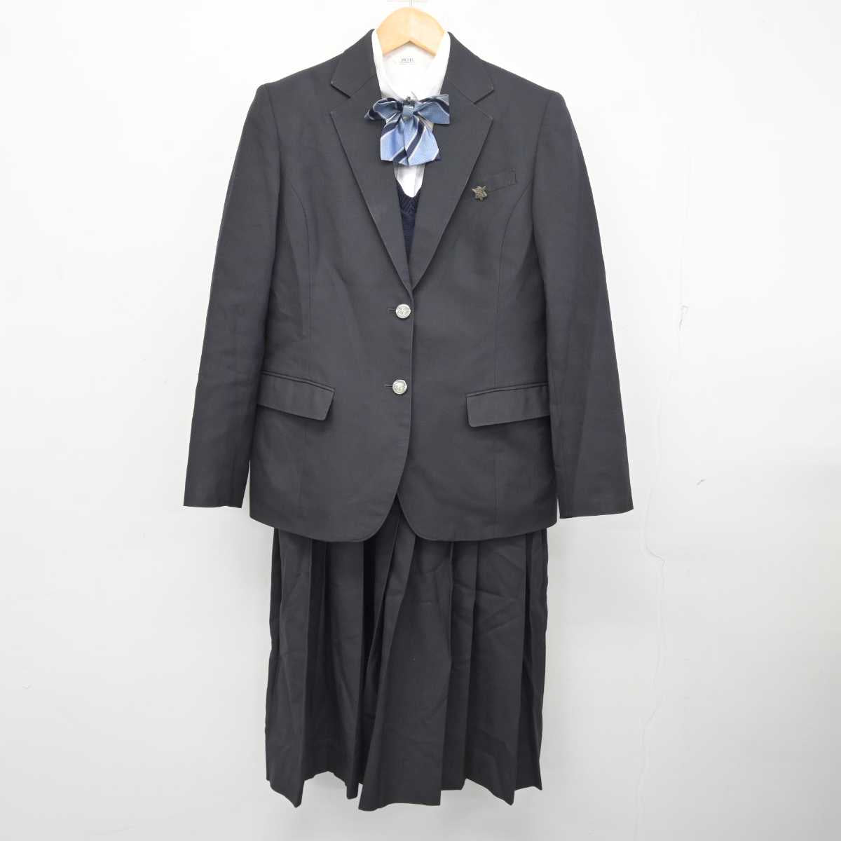 【中古】静岡県 遠江総合高等学校 女子制服 6点 (ブレザー・ニット・シャツ・ジャンパースカート) sf078567