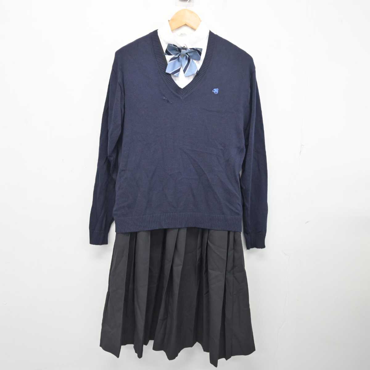 【中古】静岡県 遠江総合高等学校 女子制服 6点 (ブレザー・ニット・シャツ・ジャンパースカート) sf078567