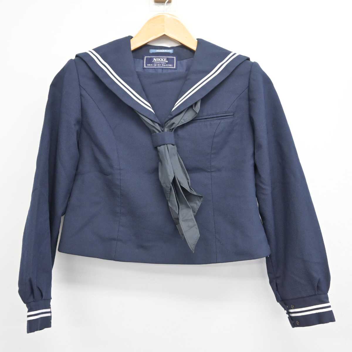 【中古】福島県 湯本第二中学校 女子制服 3点 (セーラー服・スカート) sf078579