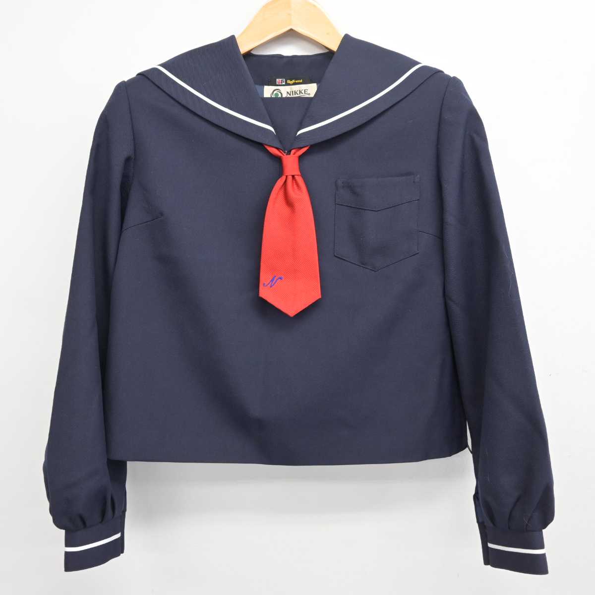 【中古】石川県 野々市中学校 女子制服 3点 (セーラー服・スカート) sf078594