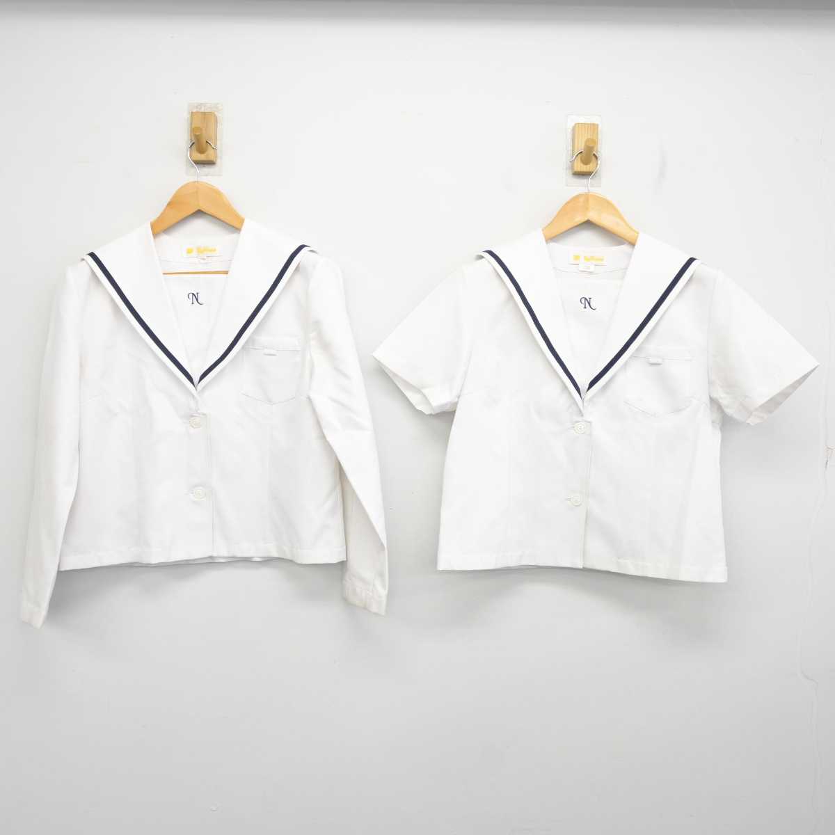 【中古】石川県 野々市中学校 女子制服 2点 (セーラー服) sf078595