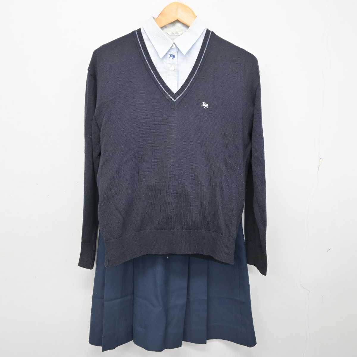 【中古】栃木県 宇都宮北高等学校 女子制服 4点 (ブレザー・ニット・シャツ・スカート) sf078597