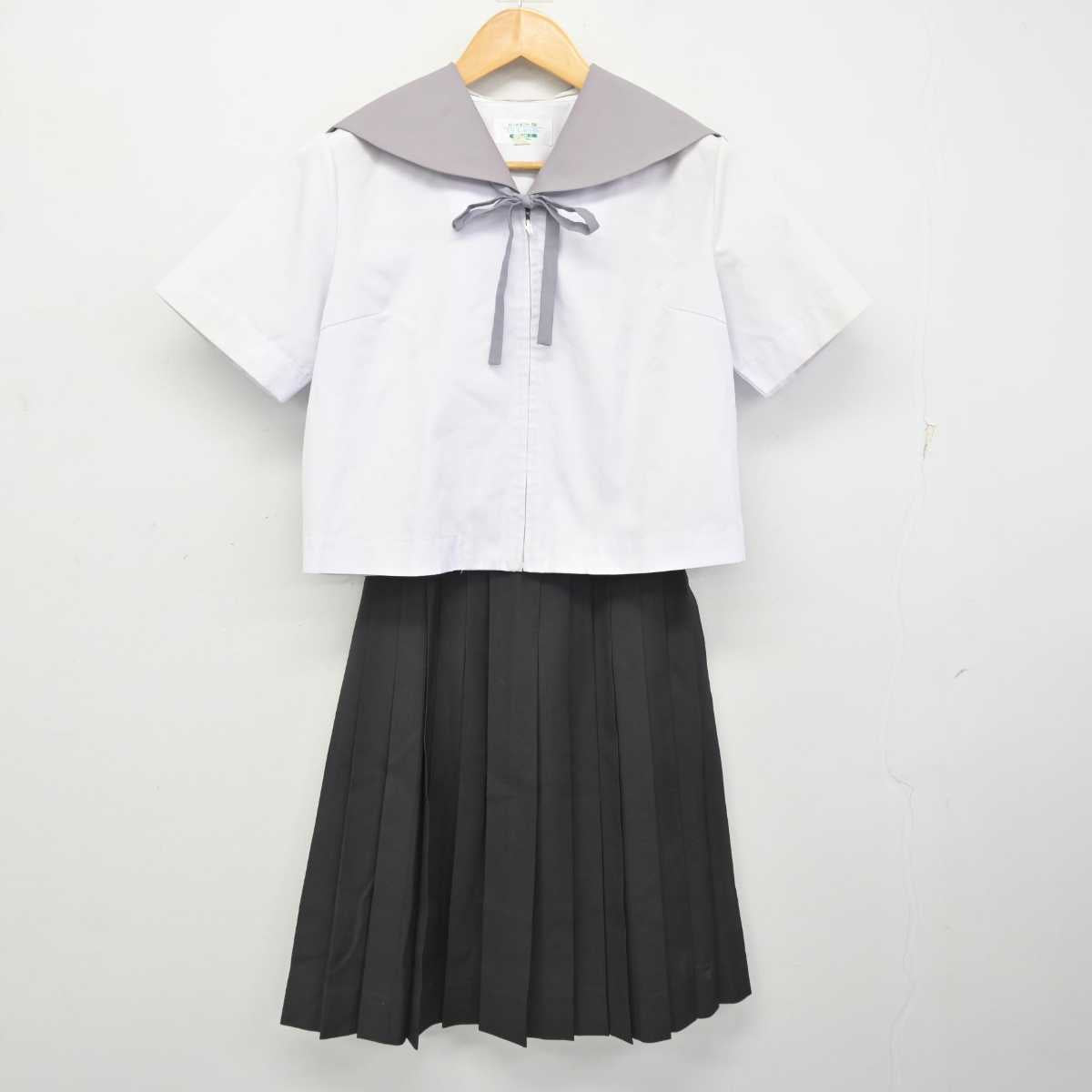 【中古】滋賀県 八日市高等学校 女子制服 3点 (セーラー服・スカート) sf078621