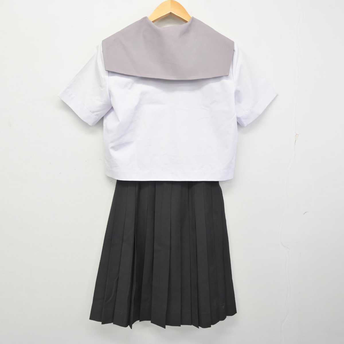 【中古】滋賀県 八日市高等学校 女子制服 3点 (セーラー服・スカート) sf078621