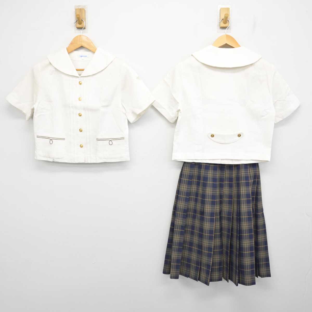 【中古】大分県 平松学園 大分東明高等学校 女子制服 3点 (ブラウス・スカート) sf078634