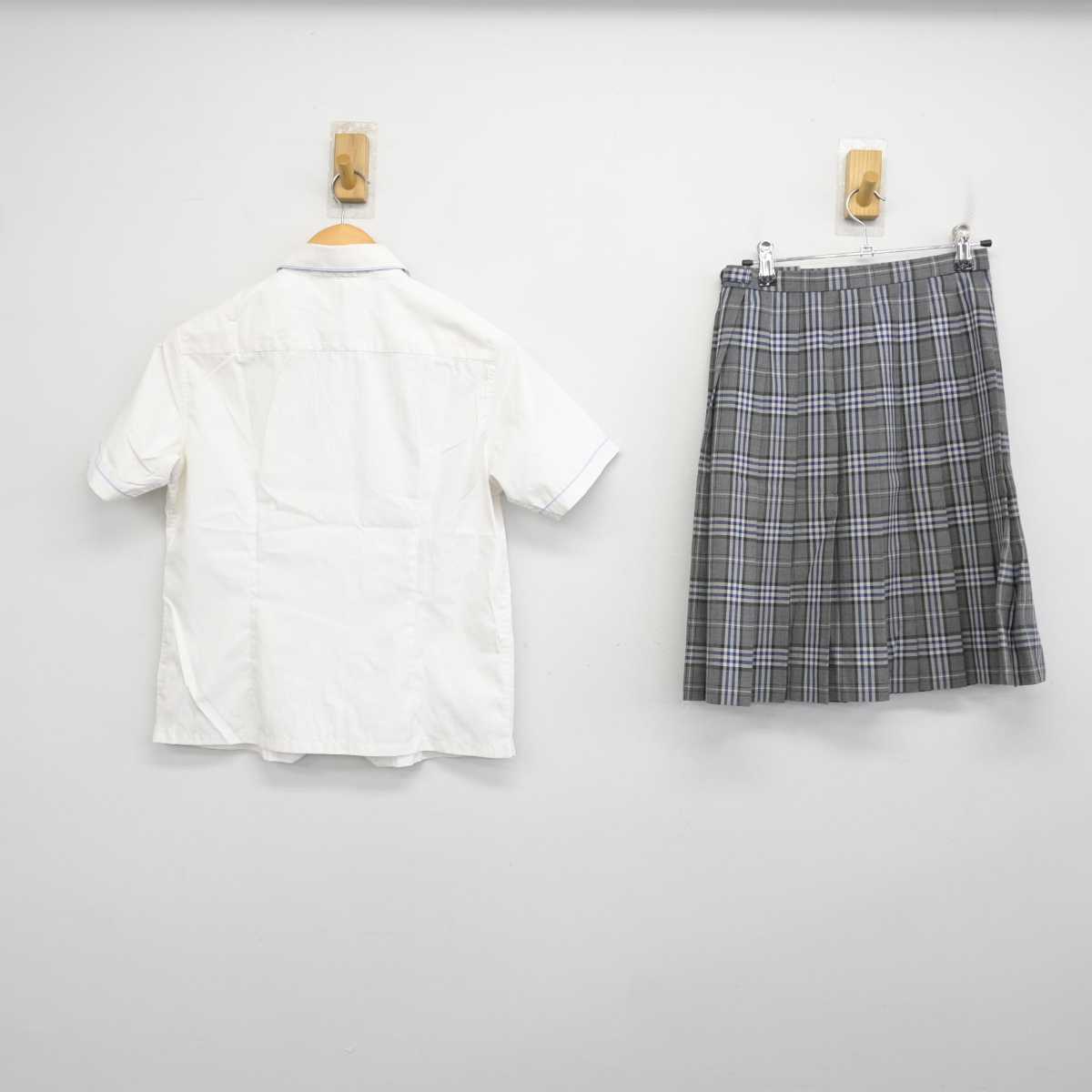 【中古】愛知県 至学館高等学校 女子制服 3点 (シャツ・スカート) sf078652