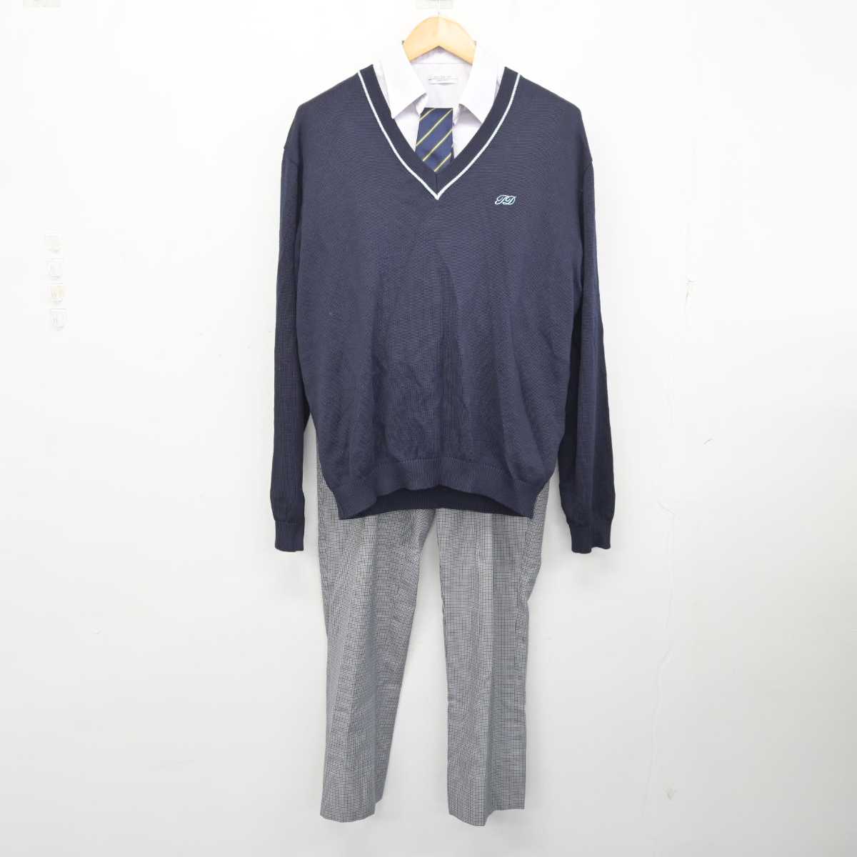 【中古】富山県 富山第一高等学校 男子制服 5点 (ブレザー・ニット・シャツ・ズボン) sf078654