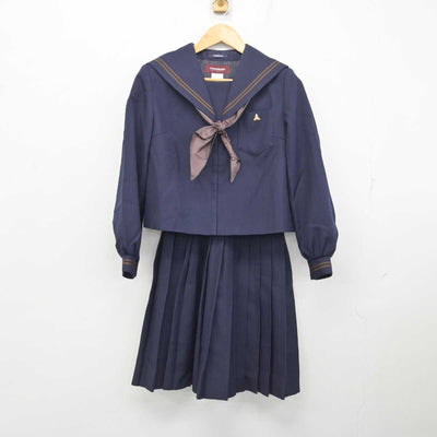 【中古】富山県 新湊高等学校 女子制服 4点 (セーラー服・スカート) sf078656