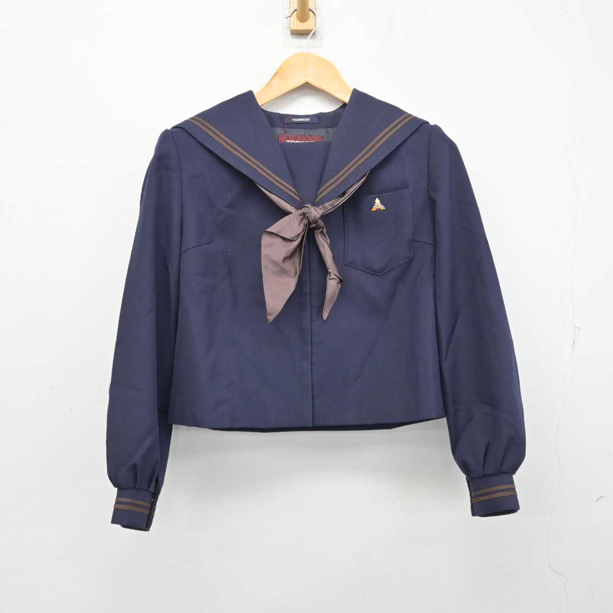 【中古】富山県 新湊高等学校 女子制服 4点 (セーラー服・スカート) sf078656